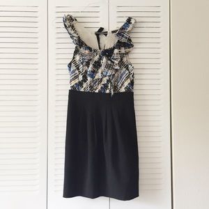 BCBG MAX AZRIA Black Silk Embellished Beaded